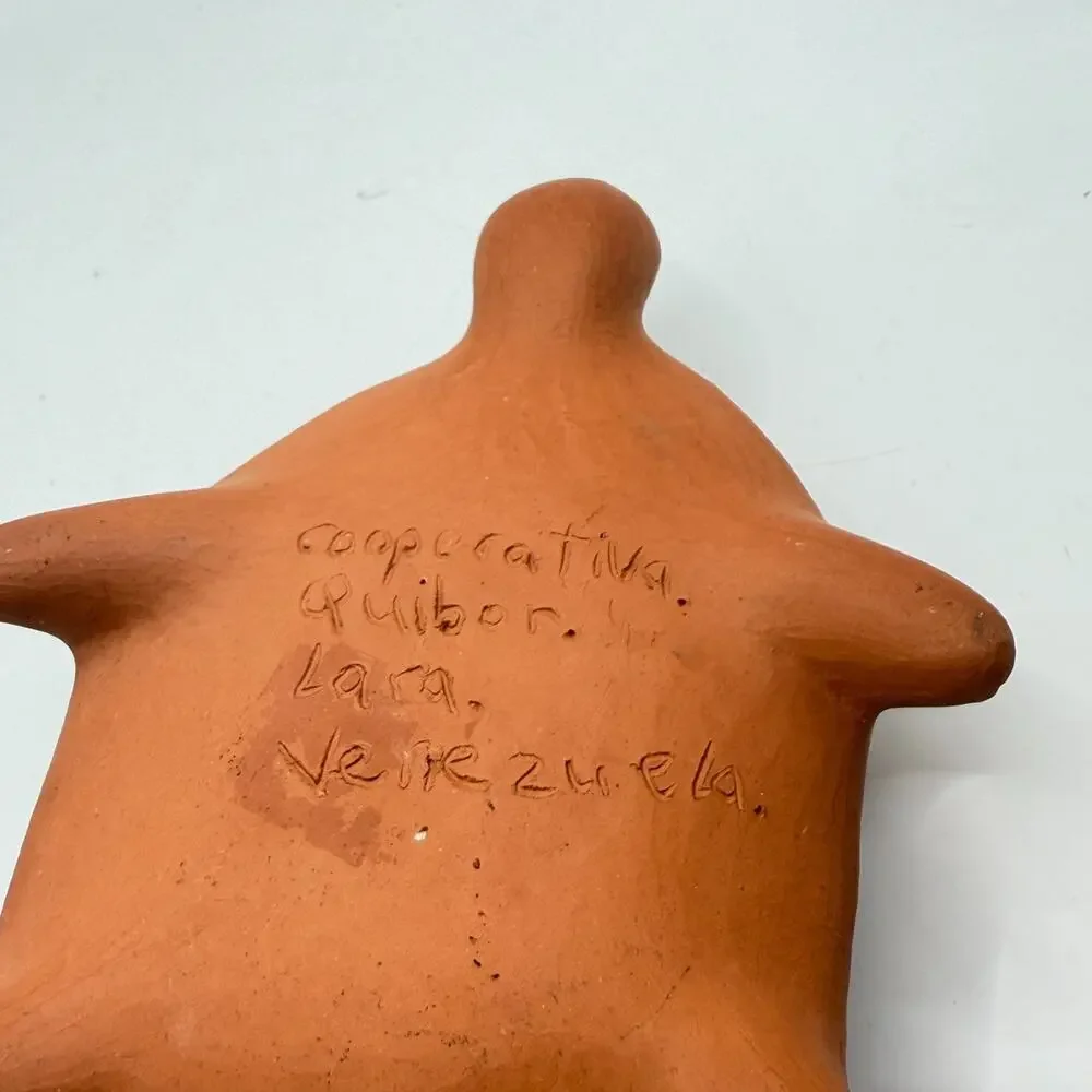 Vintage Turtle Rainmaker Rattle Quibor Lara Venezuela Folk Art Pottery